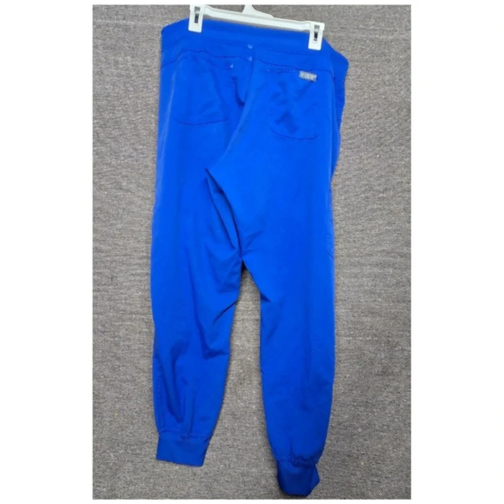 Royal Blue Scrub Jogger Pants Ribbed Waistband Ankle Cuffs Cargo‎ Pocket